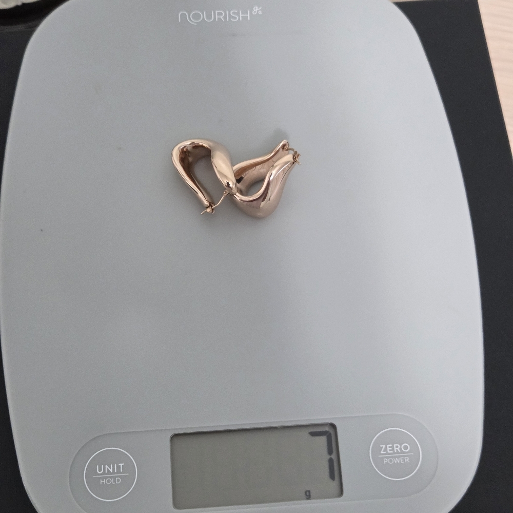 14k Rose Gold Hoop Earrings - Picture 5 of 9